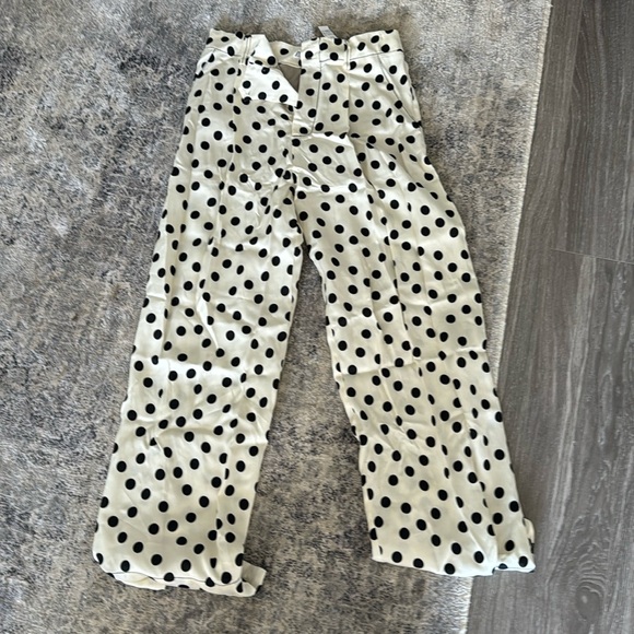 ZARA Polka Dot Silk Dress Pants – NWOT – High Waisted - Picture 2 of 5